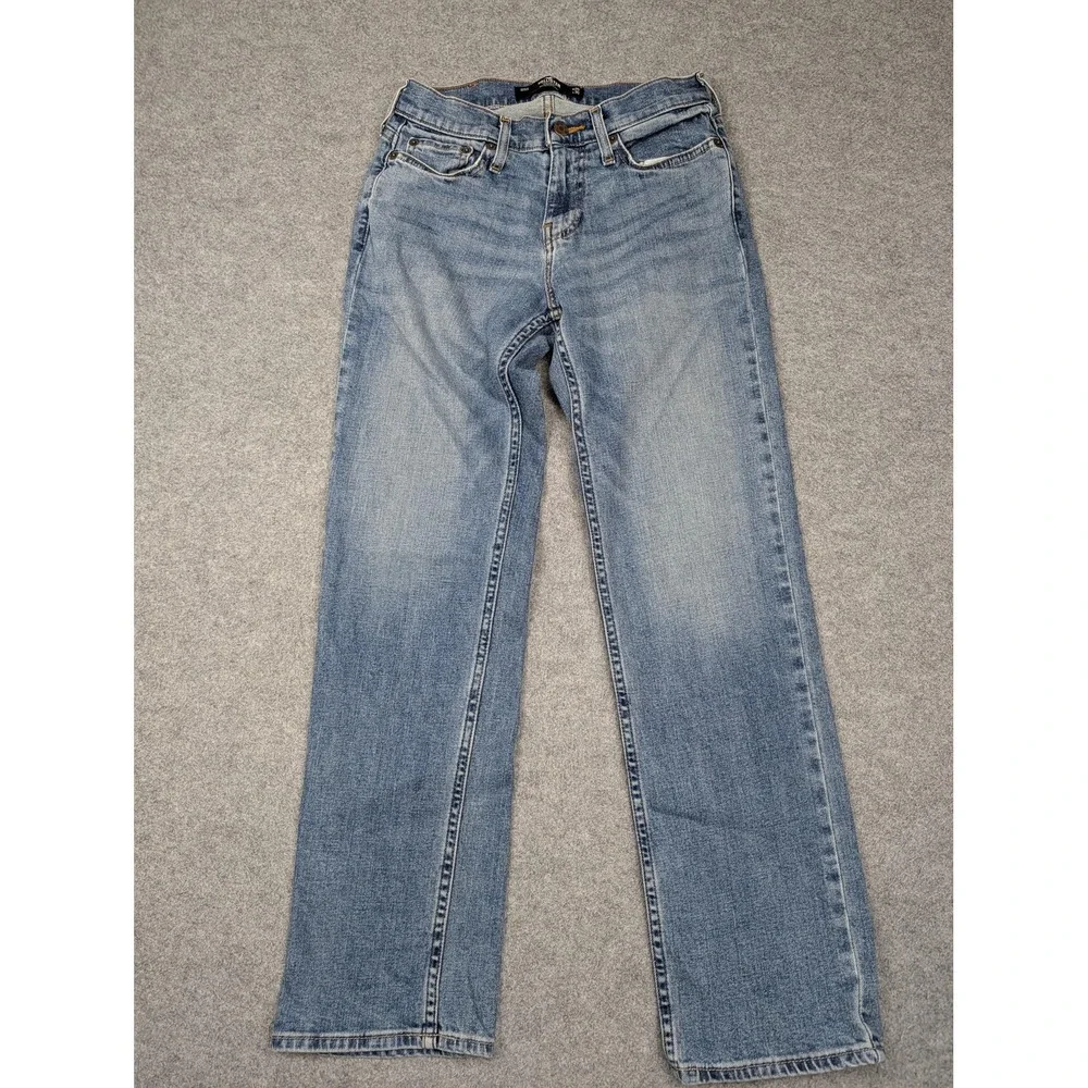 Hollister Epic Flex Straight Jeans Mens 26x30 Blue Light Wash Stretch Denim